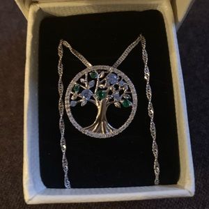 Dorella Tree of Life March Birthstone Necklace